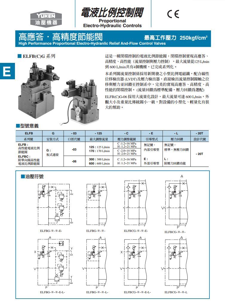 台湾油研比例阀ELFBG-03-125-C-E-L-20T